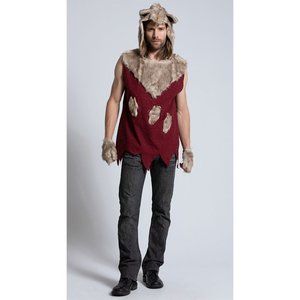Dreamgirl Men's Sexy Bad Wolf Costume Faux Fur Red Riding Hood Halloween L